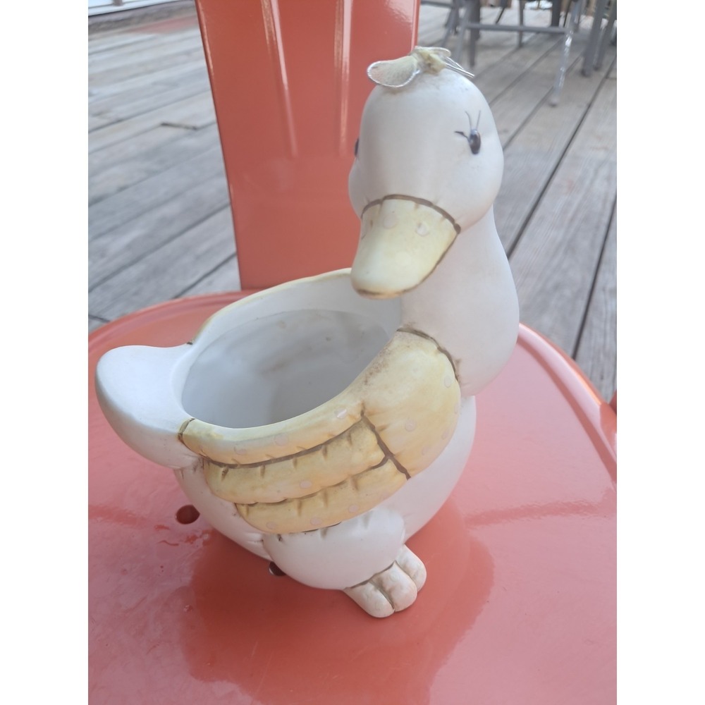 Rare Vtg Holland Mold Ceramic Duck Goose Planter 1991